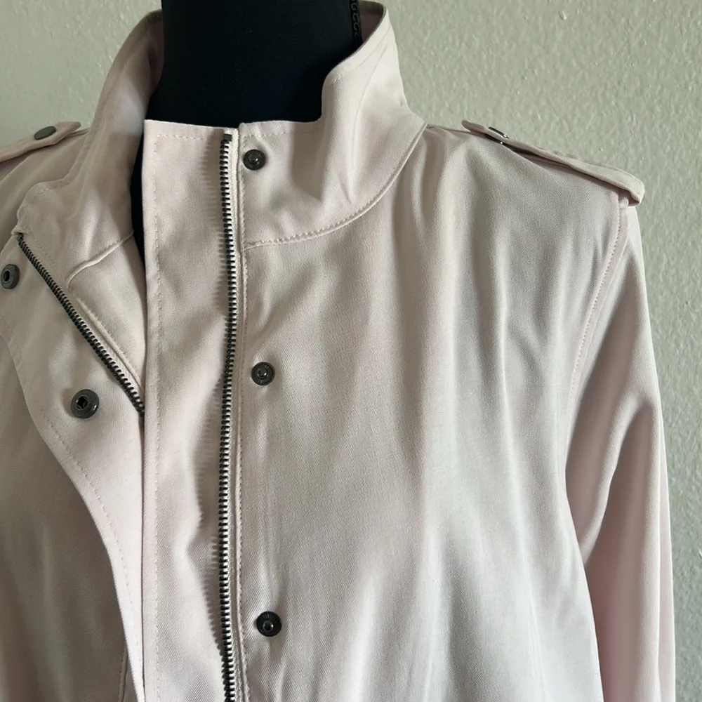 Belle by Kim Gravel Twill Utility Jacket in Pink Quartz Size Medium - Picture 3 of 12